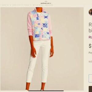 Ralph Lauren NWT RLX Golf pink patchwork  full zip up pickleball